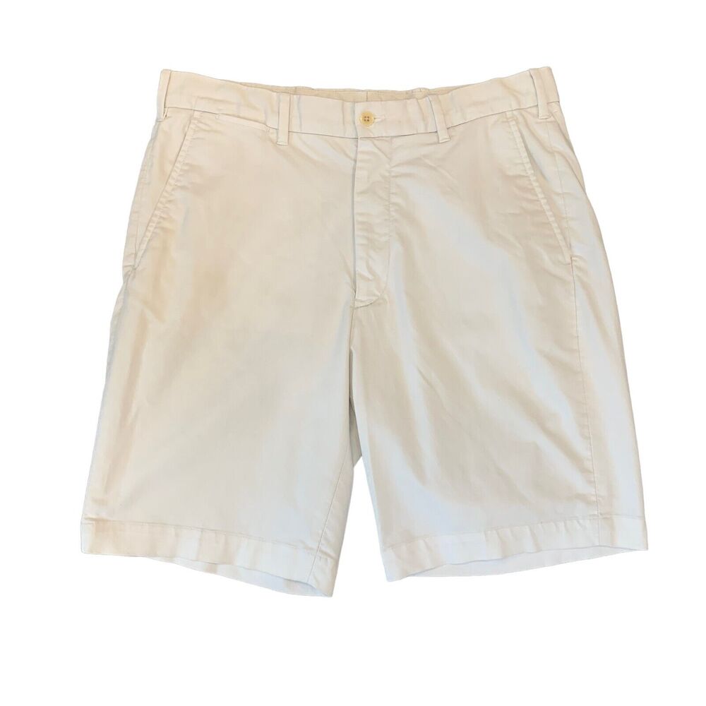 Ralph Lauren Polo Golf Shorts Mens 32 White Classic Fit Flat Front Cotton Chino